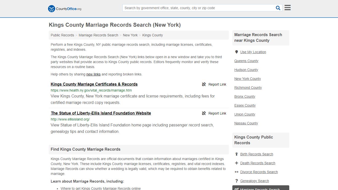 Kings County Marriage Records Search (New York) - County Office